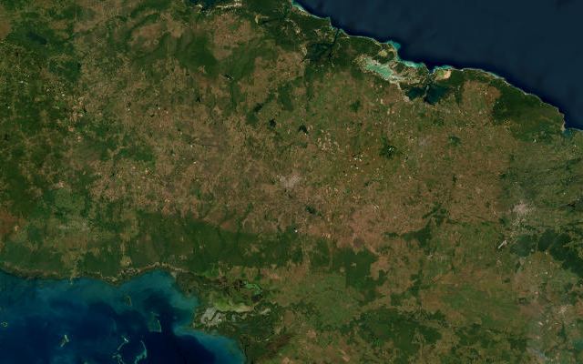 Satellite view of Las Tunas province, Cuba
