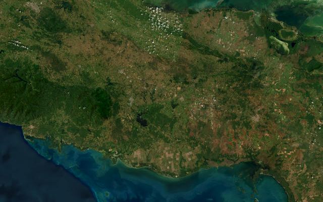 Satellite view of Sancti Spíritus province, Cuba