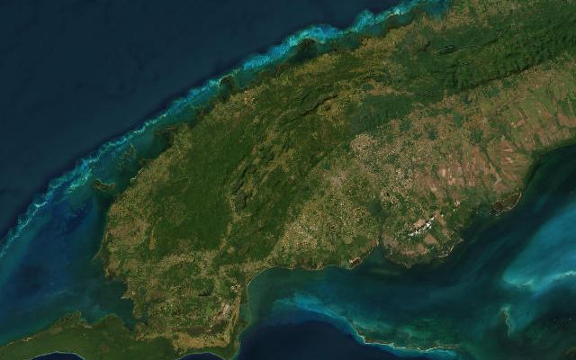 Satellite view of Pinar del Río province, Cuba